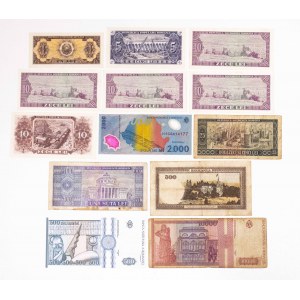 Rumunia, zestaw 13 banknotów.