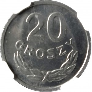 Polen, Volksrepublik Polen (1944-1989), 20 groszy 1957 - breites Datum - PROOFLIKE!