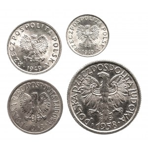 Poland, People's Republic of Poland (1944-1989), set of mint aluminum coins
