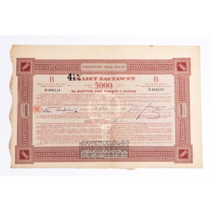 Państwowy Bank Rolny, 7% na 4,5% list zastawny 5000 zł 1929
