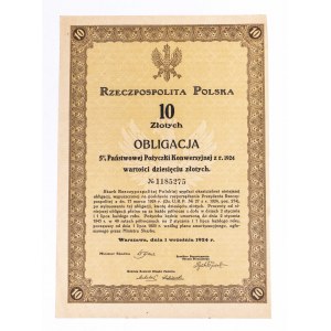 Anleihe 5% Staatliches Umwandlungsdarlehen 1924 für 10 PLN
