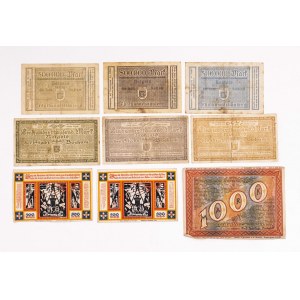 Germany, set of 9 notgelds, Bohum, Bielefeld