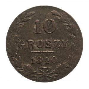 Zabór Rosyjski, Mikołaj I (1825-1855), 10 groszy 1840 MW, Warszawa