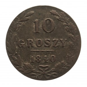 Russische Teilung, Nikolaus I. (1825-1855), 10 groszy 1840 MW, Warschau