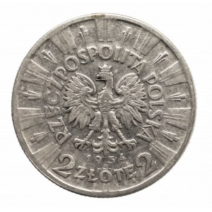 Polen, Zweite Republik (1918-1939), 2 Zloty Pilsudski 1934, Warschau.