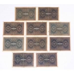 Germany, set of 10 50 mark bills 24.6.1919.