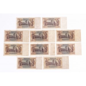Niemcy, zestaw 10 banknotów 5 reichsmarek 1.8.1942.