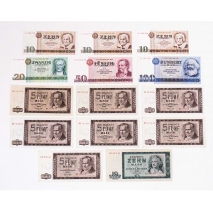 Niemcy NRD, zestaw 14 banknotów 1964 oraz 1971 r.