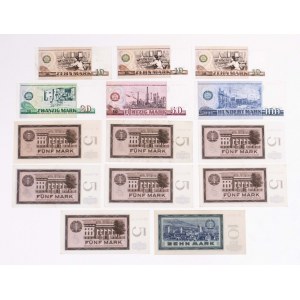 Germany GDR, set of 14 1964 and 1971 banknotes.