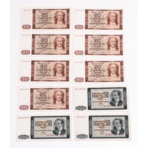 Germany GDR, set of 10 banknotes 1964