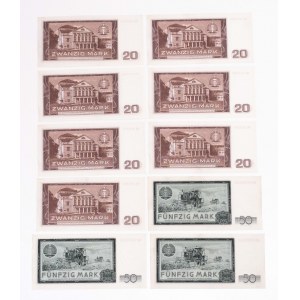Deutschland DDR, Satz von 10 Banknoten 1964