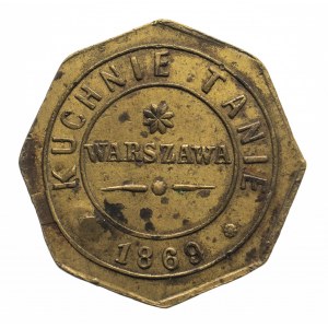 Polska, Warszawa - Kuchnie Tanie, żeton 1 obiad 1869