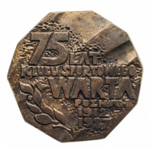 Polska, PRL (1944-1989), medal, 75 lat Klubu Sportowego Warta Poznań 1912 - 1987