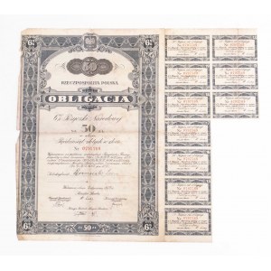 Bond 6% National Loan for 50 zloty 1934.