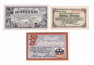 Poland, set of 3 banknotes - Silver Mountain, Zgorzelec, Klodzko 1918-1921