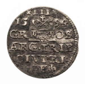 Polen, Sigismund III. Wasa (1587-1632), Trojak 1594, Riga.