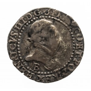 Polen, Heinrich Valois (1573-1575-1589), 1/2 Franc 1587 / B, Rouen