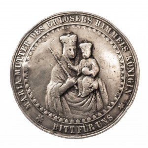 Niemcy, medal XIX w., Matka Boska (sygn. DRENTWETT), srebro