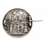 Niemcy, medal XIX w., Matka Boska (sygn. DRENTWETT), srebro