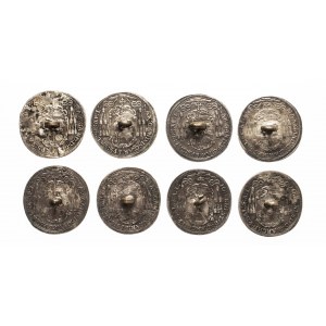 Austria, Salzburg, set of 8 buttons from 15 krajcar coins 1684-1689