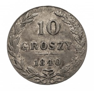 Zabór Rosyjski, Mikołaj I (1825-1855), 10 groszy 1840 MW, Warszawa