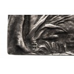 Silver snuff box with hunting motif (forest, deer), Denmark 1904