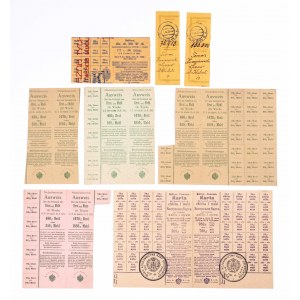 Lviv, set of cards for bread and flour consumption control 1915-1918