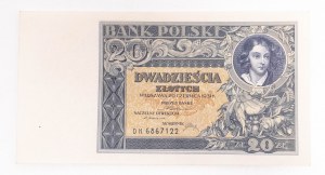 Poland, II Rzeczpospolita (1919 - 1939), 20 ZŁOTYCH, 20.06.1931, DH series.
