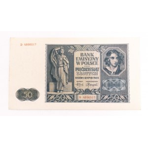 Poland, General Government (1940 - 1941), 50 zloty 1.08.1941, series D.
