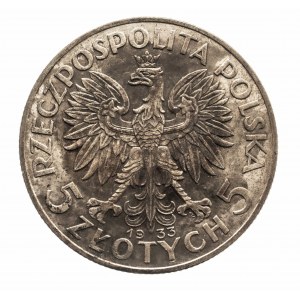 Poland, Second Republic (1918-1939), 5 gold Woman 1933, Warsaw.