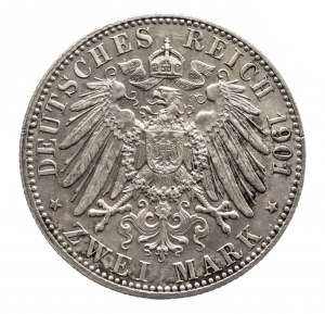 Niemcy, Cesarstwo Niemieckie (1871-1918), Prusy, Wilhelm II 1888-1918, 2 marki 1901 A, 200 lat Królestwa Prus, Berlin.