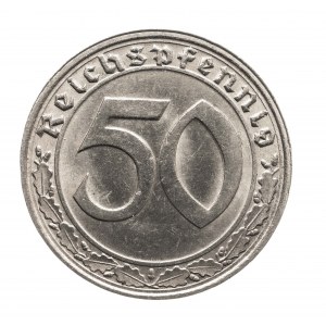 Niemcy, Trzecia Rzesza (1933 - 1945), 50 Reichspfennig 1938 D, Monachium