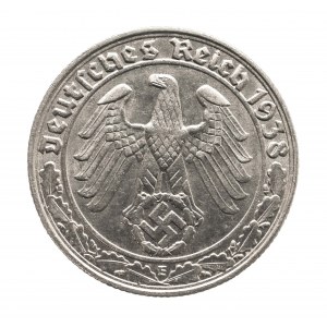 Germany, Third Reich (1933 - 1945), 50 Reichspfennig 1938 E, Muldenhutten