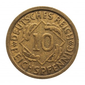 Germany, Third Reich (1933 - 1945), 10 fenig 1934 G, Karlsruhe.