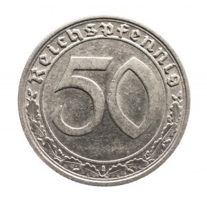 Niemcy, Trzecia Rzesza (1933 - 1945), 50 Reichspfennig 1938 F, Stuttgart