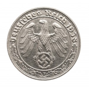 Deutschland, Drittes Reich (1933 - 1945), 50 Reichspfennig 1938 F, Stuttgart