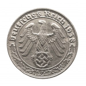 Niemcy, Trzecia Rzesza (1933 - 1945), 50 Reichspfennig 1938 J, Hamburg