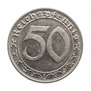 Deutschland, Drittes Reich (1933 - 1945), 50 Reichspfennig 1939 F, Stuttgart