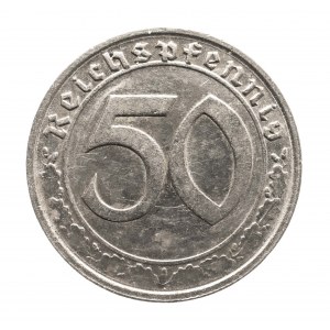 Niemcy, Trzecia Rzesza (1933 - 1945), 50 Reichspfennig 1939 G, Karlsruhe