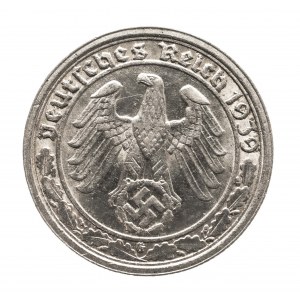 Deutschland, Drittes Reich (1933 - 1945), 50 Reichspfennig 1939 G, Karlsruhe