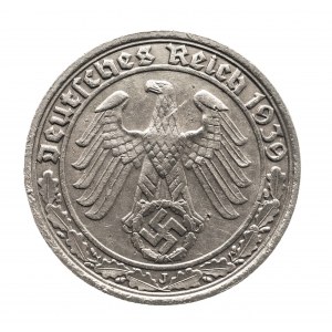 Niemcy, Trzecia Rzesza (1933 - 1945), 50 Reichspfennig 1939 J, Hamburg