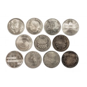 Niemcy, Republika Federalna, zestaw monet 5 marek 1969-1978 (11 szt.)