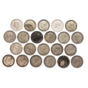 Szwecja, Gustaw V (1908-1950), zestaw 22 monet 1 korona 1943-1950