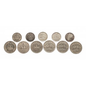 Sweden, set of 11 coins 25 ore / 50 ore 1946-1957