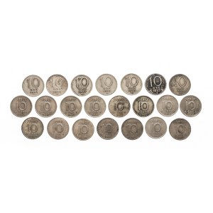 Sweden, set of 22 10 ore coins 1942-1961