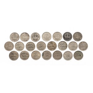 Szwecja, zestaw 22 monet 10 ore 1942-1961