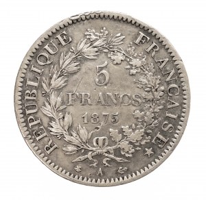 France, Republic, 5 francs 1875 A, Paris