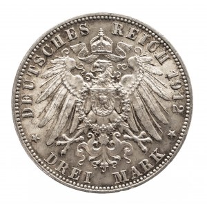 Deutschland, Deutsches Reich (1871-1918), Sachsen, Friedrich August III. 1904-1918, 3 Mark 1912 E, Muldenhütten.