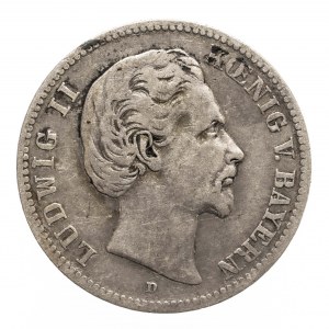 Germany, German Empire (1871-1918), Bavaria - Ludwig II 1864-1886, 2 marks 1876 D, Munich
