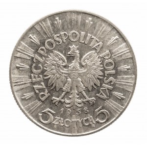 Polska, II Rzeczpospolia (1918-1939), 5 złotych 1938 Piłsudski, Warszawa